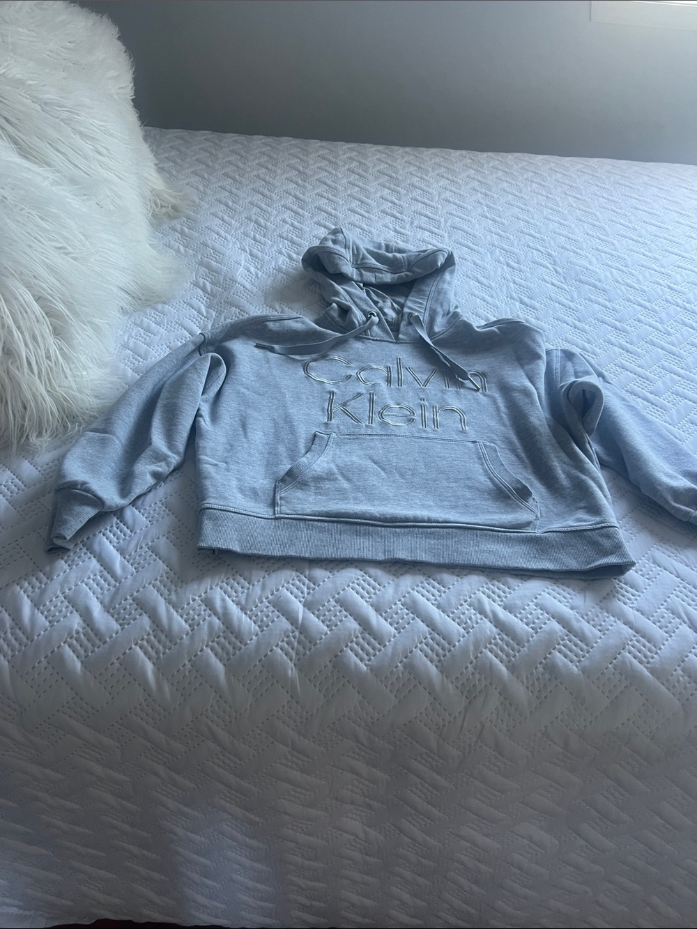 Calvin Klein Heather Gray Embossed Logo Hoodie selling as set